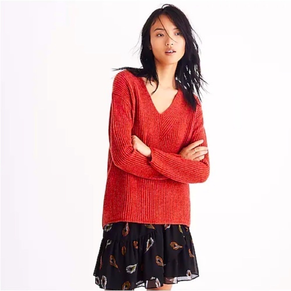 MADEWELL Woodside Pullover Sweater Orange XS